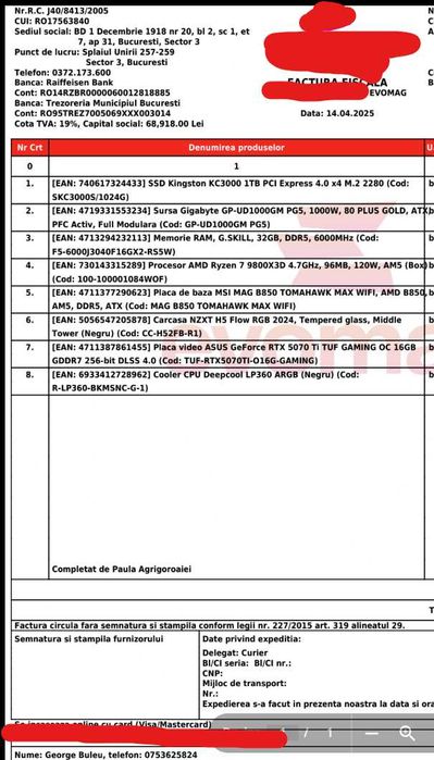 PC Gaming Ryzen 7 9800x3D, Asus TUF RTX5070TI, 32 GB RAM
