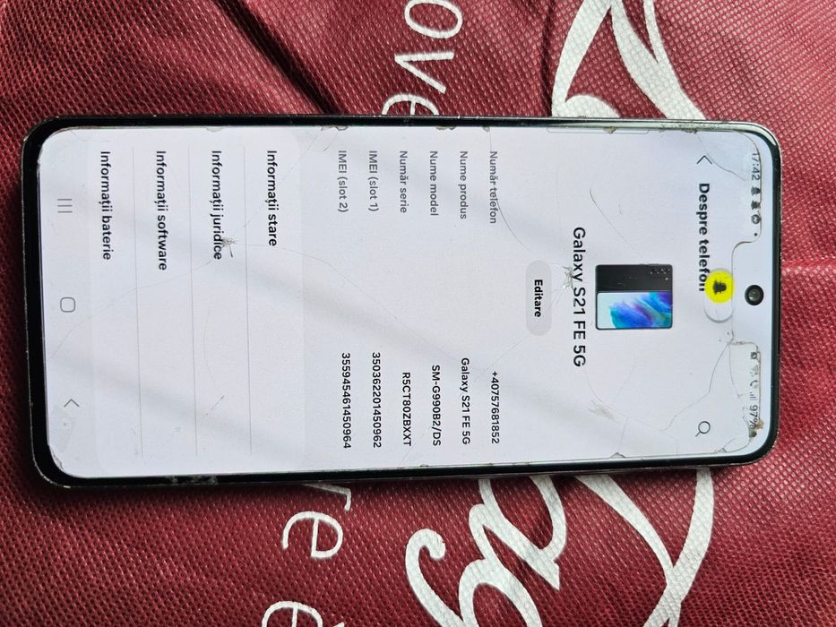 Vând Samsung galaxy S21 FE 5g plus husa la el