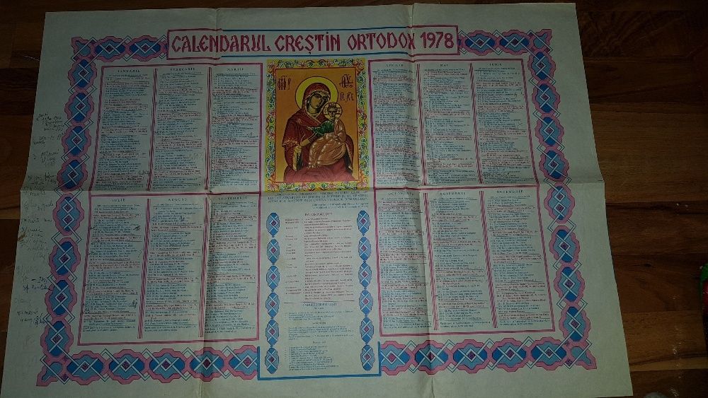 calendar crestin ortodox-lot 6 buc anii '76,'77',78,'84,'85,'87