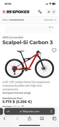 Cannondale Scalpel SI Carbon 3, marime L