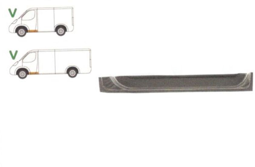 Panou reparatie usa Mercedes Vito, Clasa V, 2003-2014 Partea Stanga, Fata, jgheab inferior