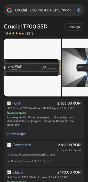 SSD Crucial T700  4TB Gen5 NVMe M.2 SSD with heatsink