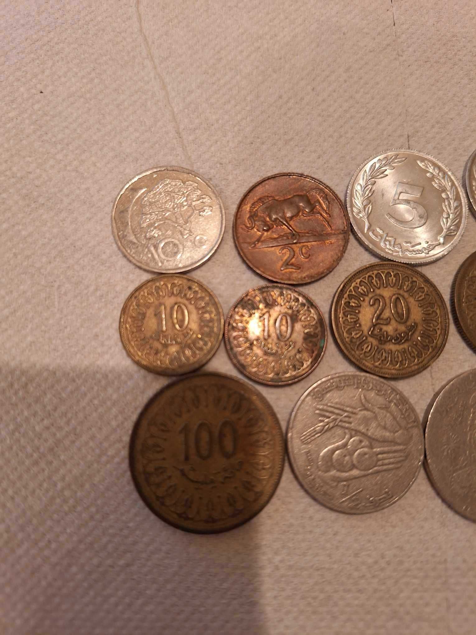 Vand Lot 11 Monede diferite Africa - Namibia, Africa de Sud, Tunisia