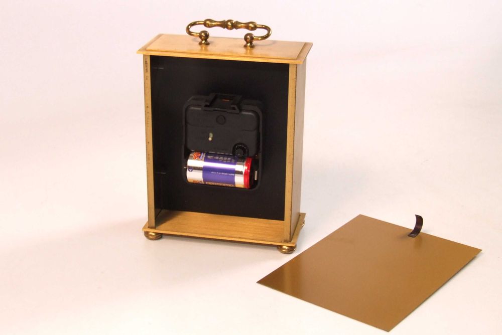 Ceas de birou STAIGER: bronz, geam cristal, Made in Germany IMPECABIL