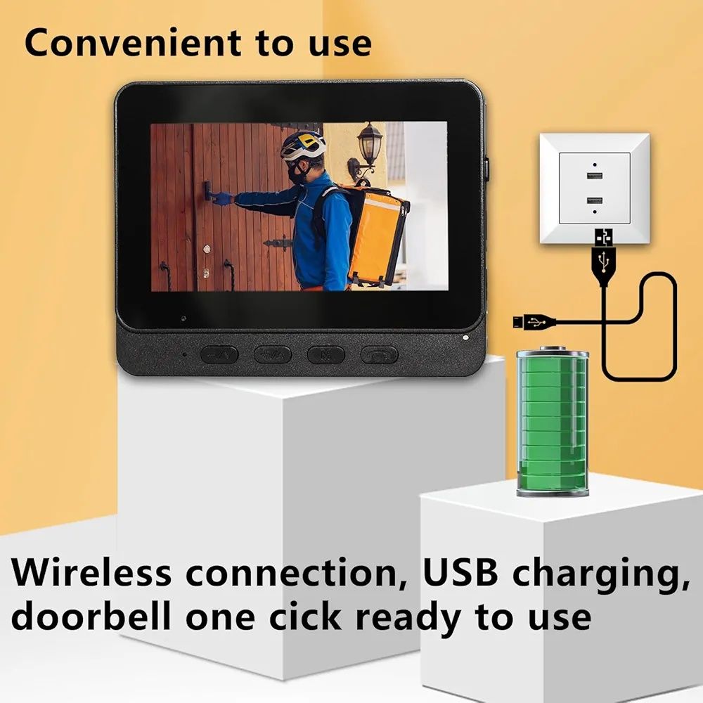 TKMARS Sonerie fără fir cu cameră Video Interfon fără WiFi 1080P, NOU