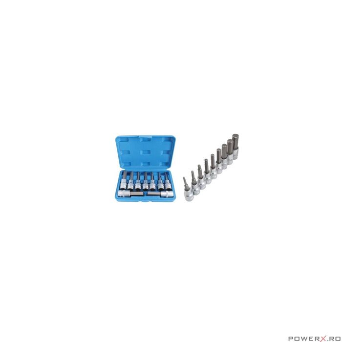 Trusa chei imbus hexagonale lungi 80 mm, H4 - H17 mm 9 piese, Satra