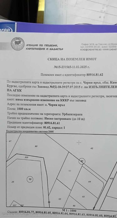 Дворно място 1100кв.м. в Черни Връх