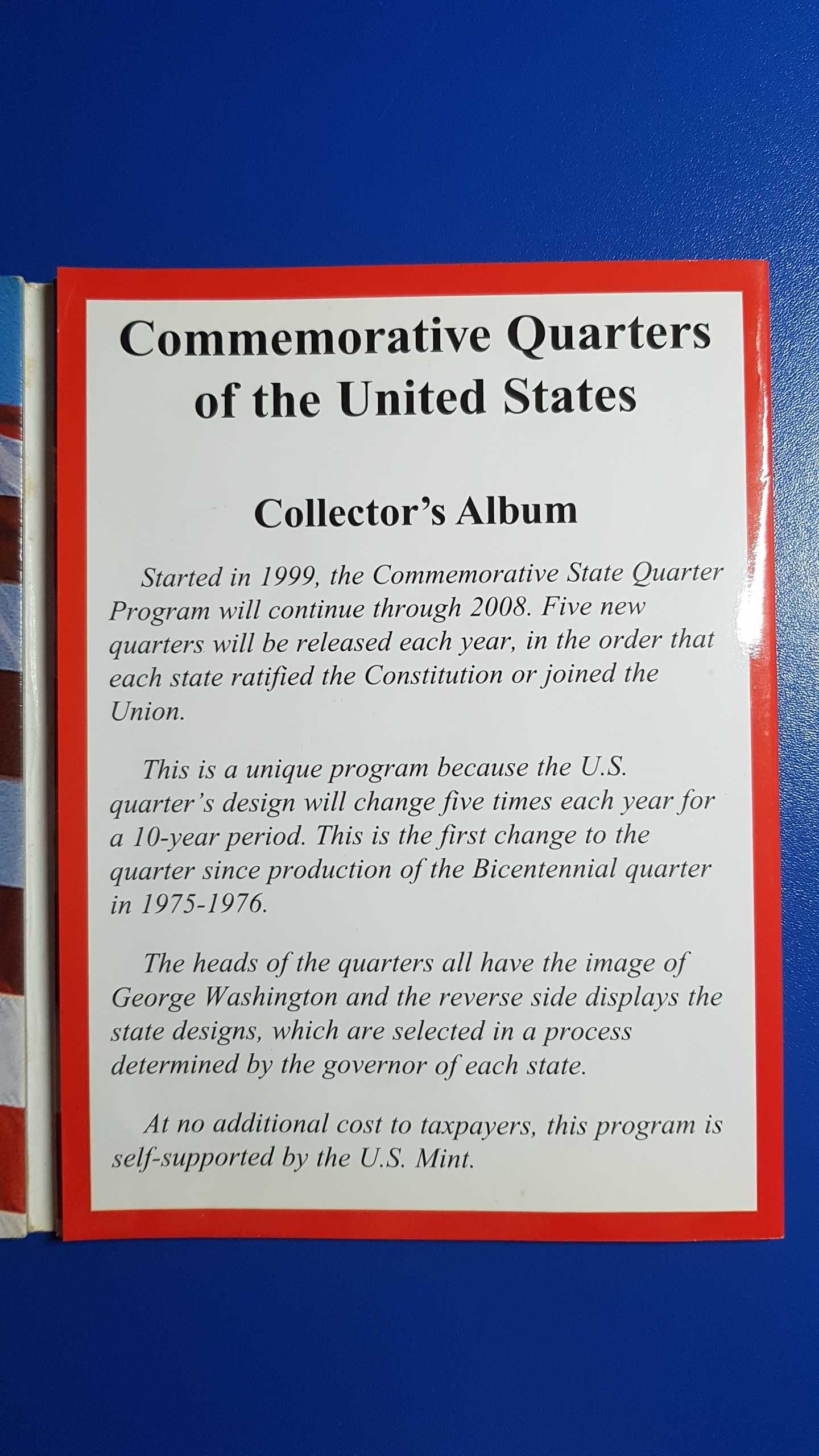 Colectie completa de monede "Commemorative Quarters USA 99-08"