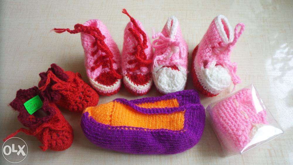 теплые пинетки-кеды ручной работы