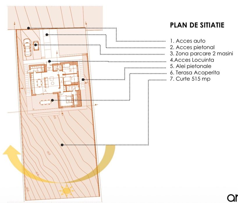 Casă parter la roșu, teren 1000 mp, proiect modern – Bucium Vișan