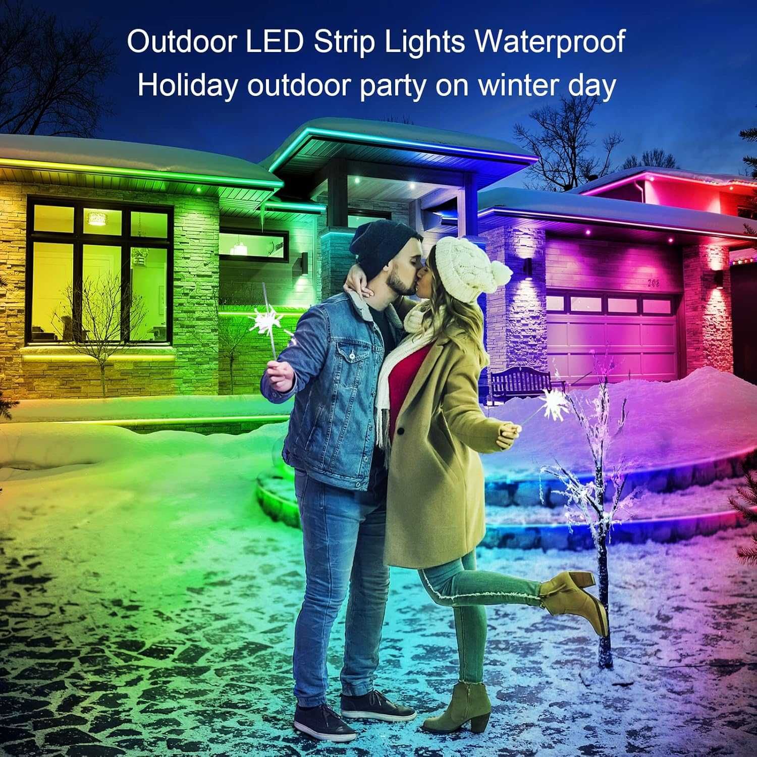 AILBTON 200 фута външни LED ленти, IP68 външни LED ленти с Bluetooth