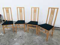 Ретро дървени трапезни столове с висока облегалка. Внос Холандия