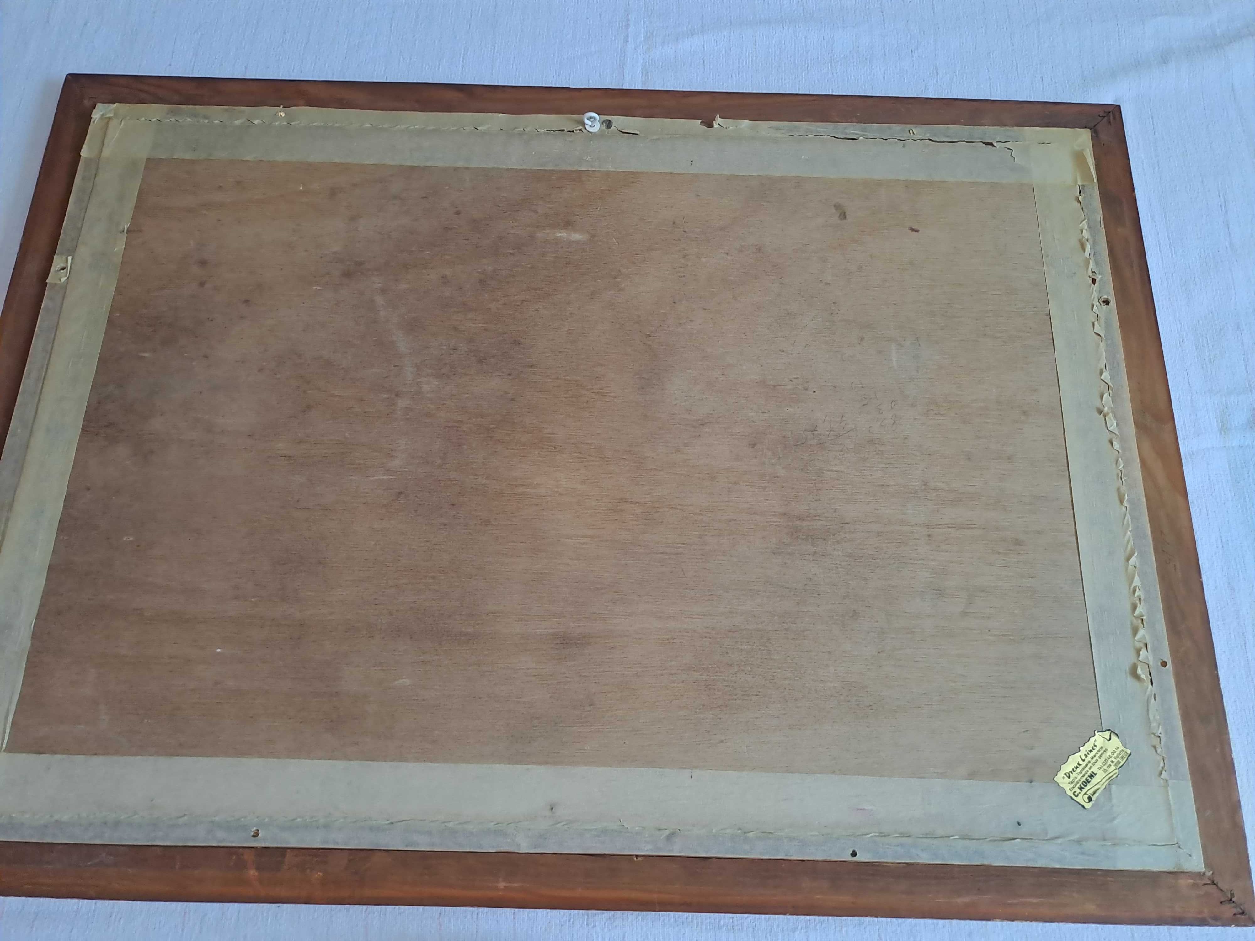tablou pictura pe placaj 83/59 cm semnat