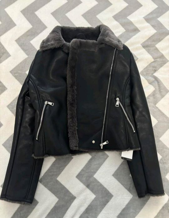 НОВО Кожено топло яке от изкуствена кожа размер S