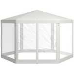 Градинска беседка Outsunny, шестоъгълна, 3,94x3,412x2,5м,