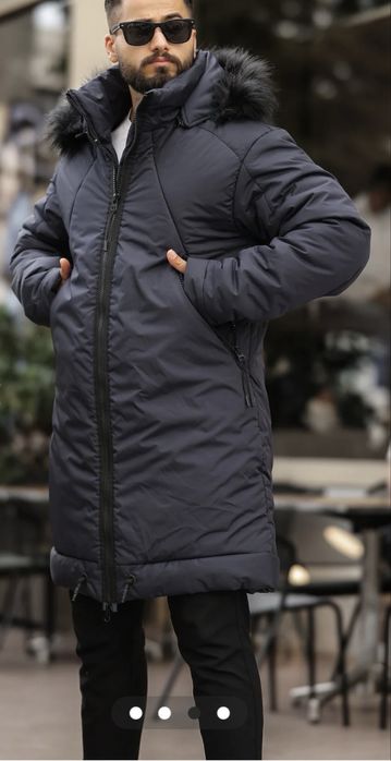 Чисто ново мъжко дълго яке тип парка размер Л