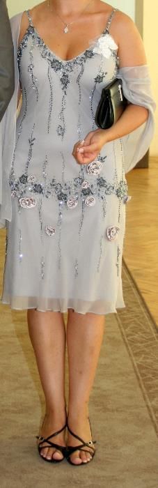 Официална рокля шифон и пайети