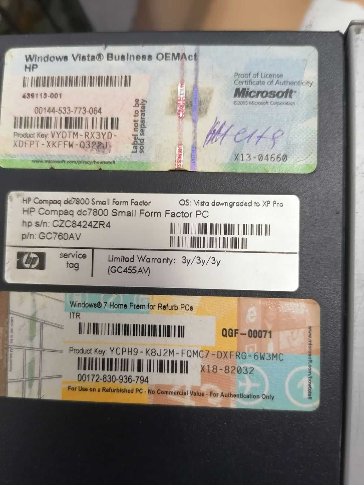 продавам настолен РС -  HP Compaq dc 7800 small form factor