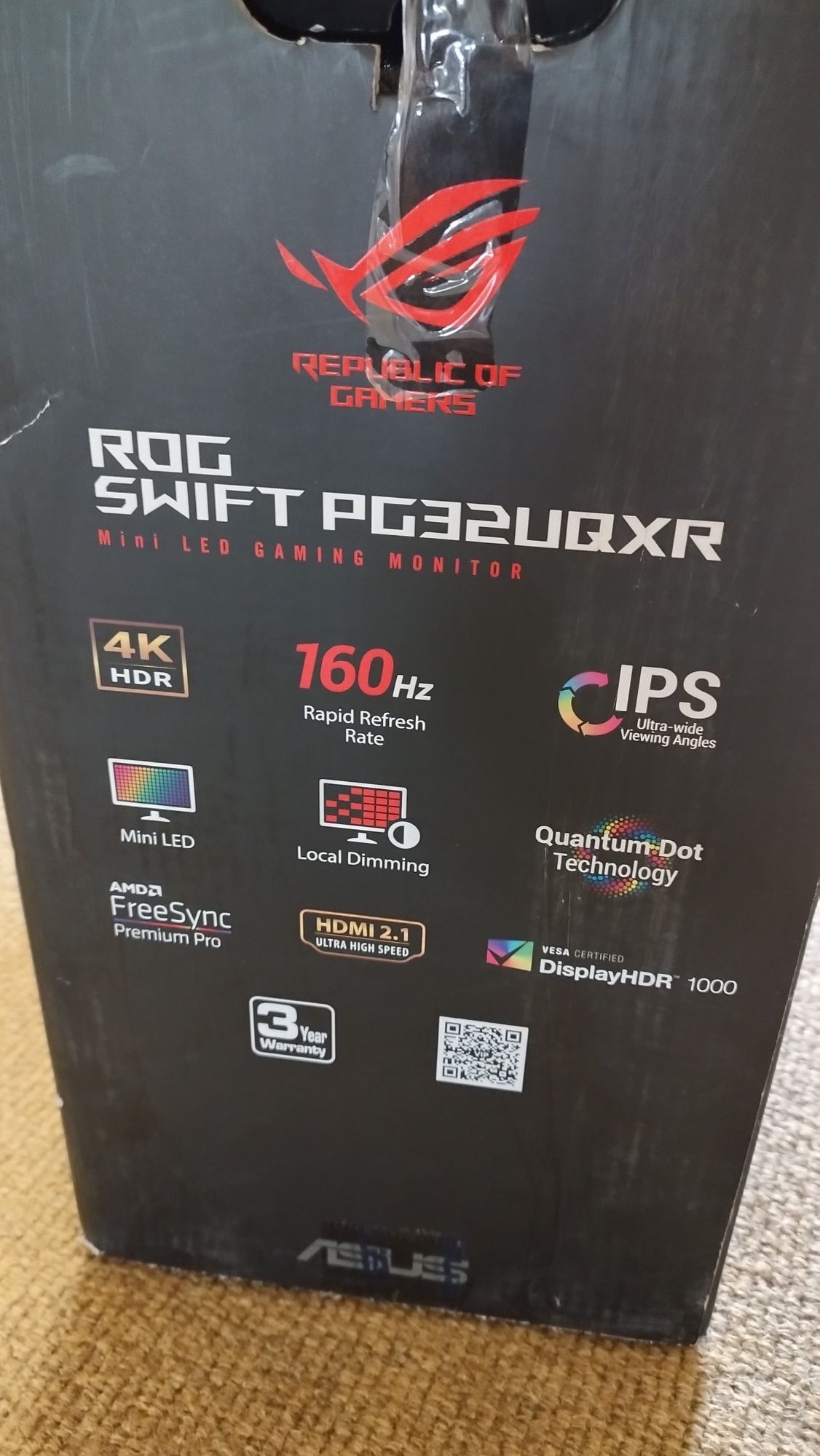Monitor Gaming LED IPS ASUS ROG Swift PG32UQXR, 32", 4K UHD, 160 Hz, A