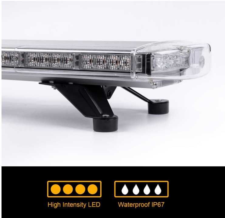 Мощна LED аварийна сигнална лампа, 12-24V с 15 режима на работа