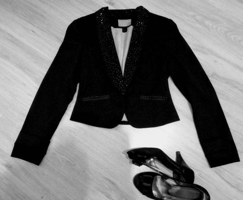 Черно официално късо сако H&M