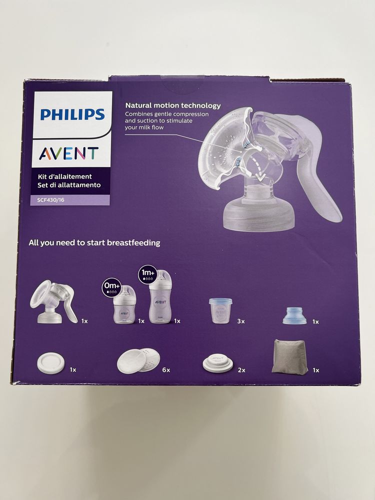 Philips Avent Set pentru alăptare cu pompă de sân manuală SCF430/16