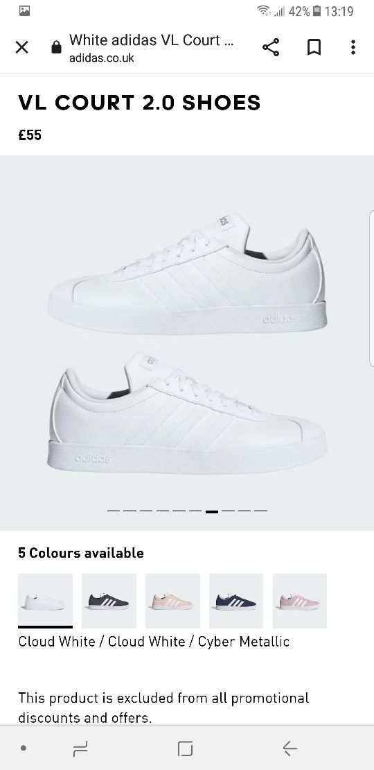 Маратонки Adidas VL Court 2.0 White