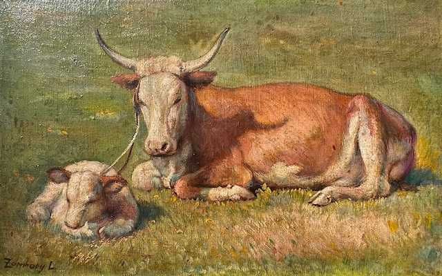 Zombory Lajos (1867-1933). Tablou Autentic, Ulei/panza, Cotat! 55X40cm