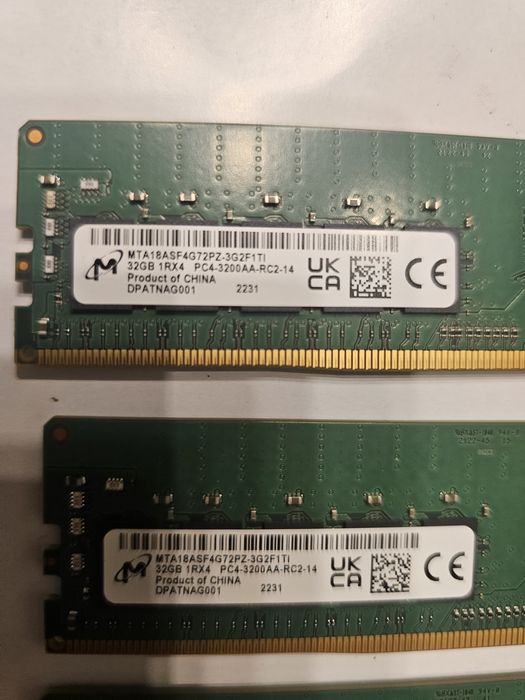 112 GB DDR4 ECC RDIMM 3200 MHz – 3×32 GB Micron + 1×16 GB Samsung