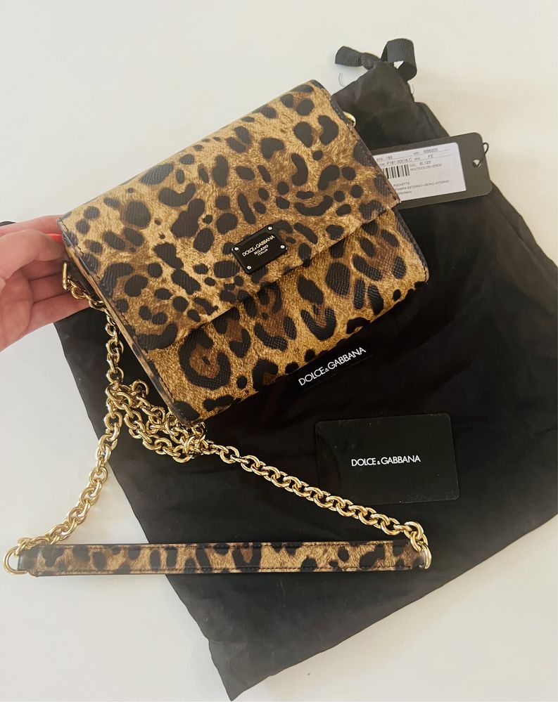Сумка Dolce&Gabbana Pochette leopard bag