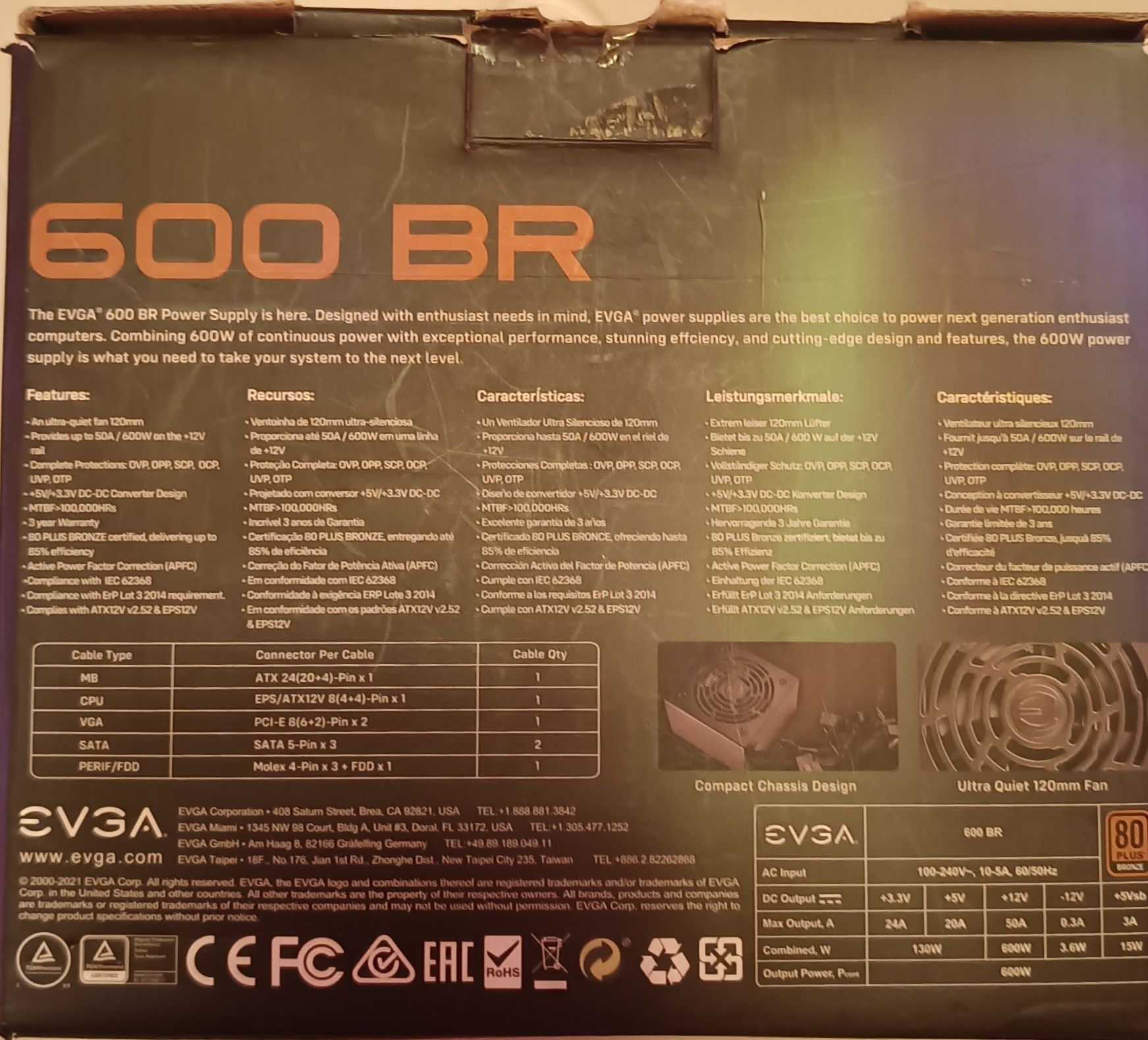 Sursa EVGA 600W 80PlusBronze
