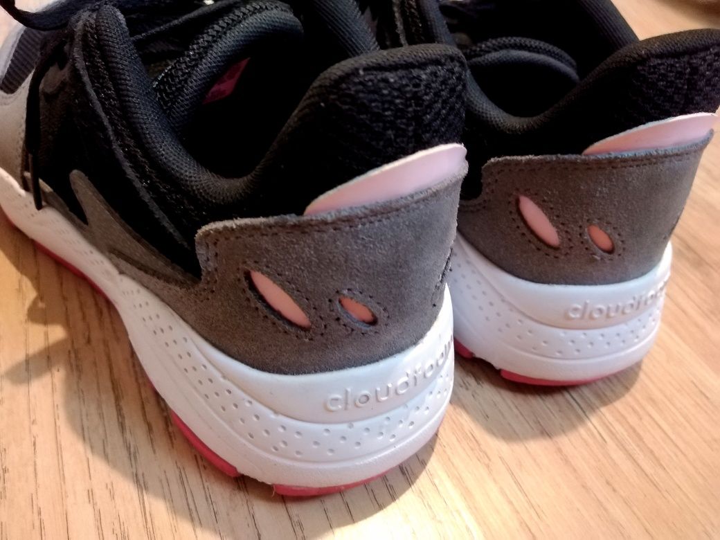 Adidas Cloudfoam Дамски Маратонки като нови 37 1/3 в сиво, розово и ч