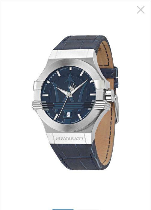 Ceas Maserati Potenza Blue Dial Blue 42m curea piele albastra,ful set