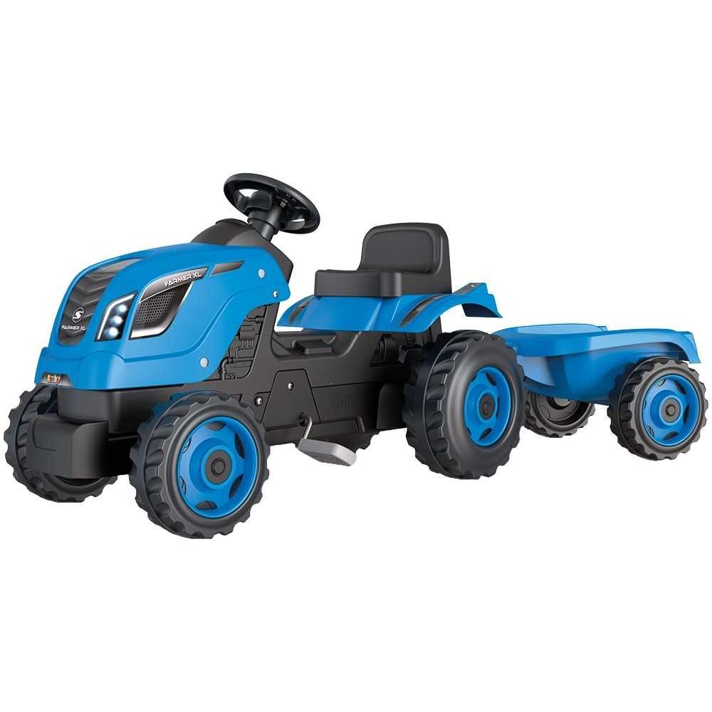 Tractor cu pedale si remorca Smoby Farmer XL verde/albastru