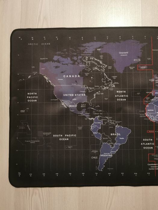 Mouse Pad Profesional World Map - 70 x 40 cm