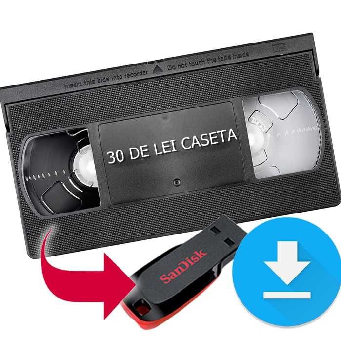 Copiez casete VHS pe USB pret 30 lei toata caseta