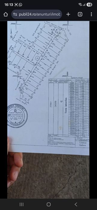 Teren intravilan 1184 mp cartier nou