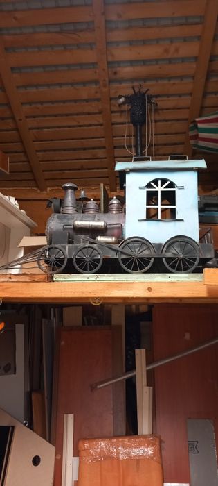 Trenuleț locomotiva decorativa tabla