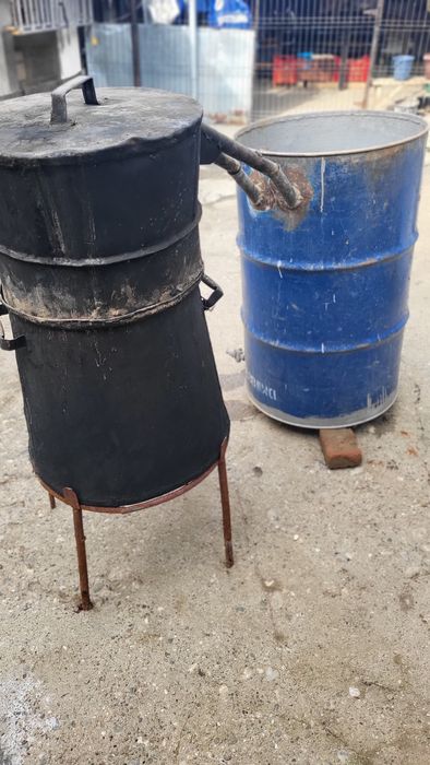 Cazan țuică arama cu răcitor și pirostrii
