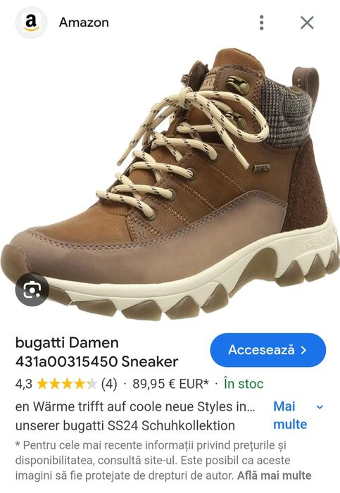 Sneakers / ghete de iarnă 37 bugatti noi, pt.femei