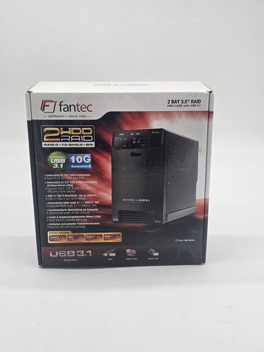 Carcasă hard disk FANTEC QB-X2U31R USB 3.2 Gen2 RAID pentru 2 HDD-uri