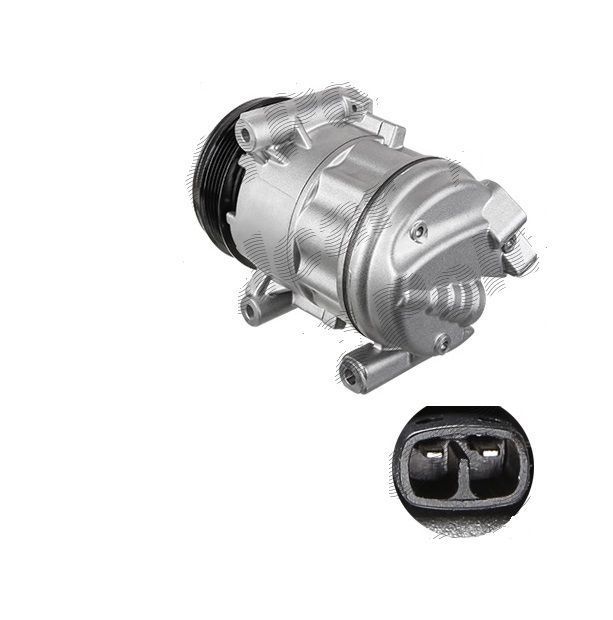 Compresor aer conditionat Fiat 500L (330), 2012-2022, Tipo, 2016-; Punto Evo, 2009-; motorizare 0.9 TwinAir Turbo 63/77kw/1.4 70kw, benzina, rola curea 110 mm, 5 caneluri, tip Delphi/Harrison: CVC5