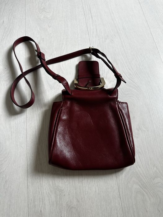 Geanta ZARA piele naturala visiniu