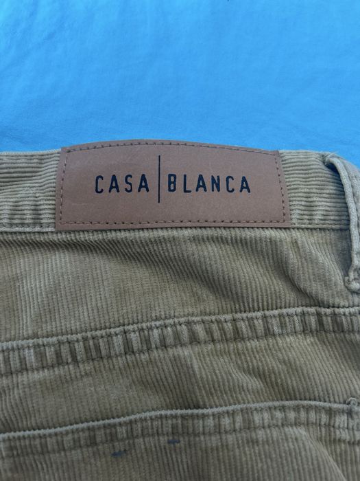 Pantaloni Casablanca din catifea reiată, culoare kaki