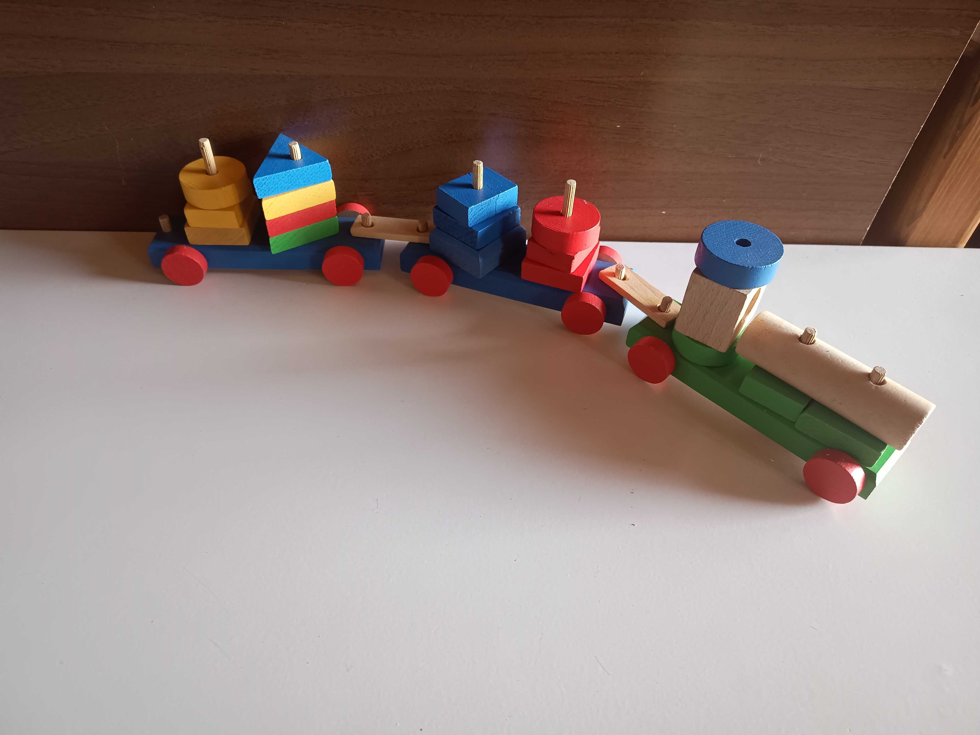 Jucarii & puzzle de lemn & set cuburi colorate de lemn Momki