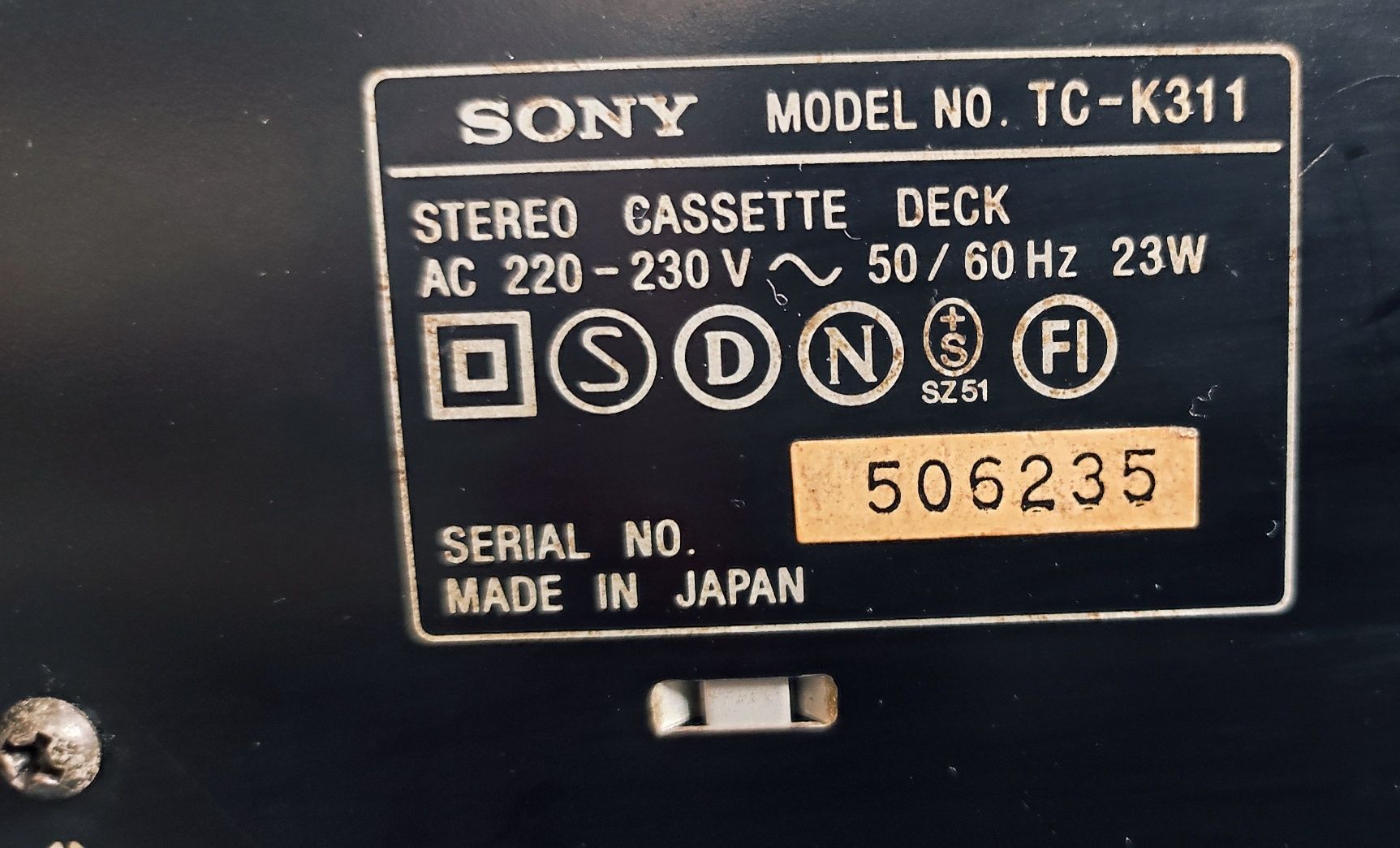 Касетен дек SONY TC-K311