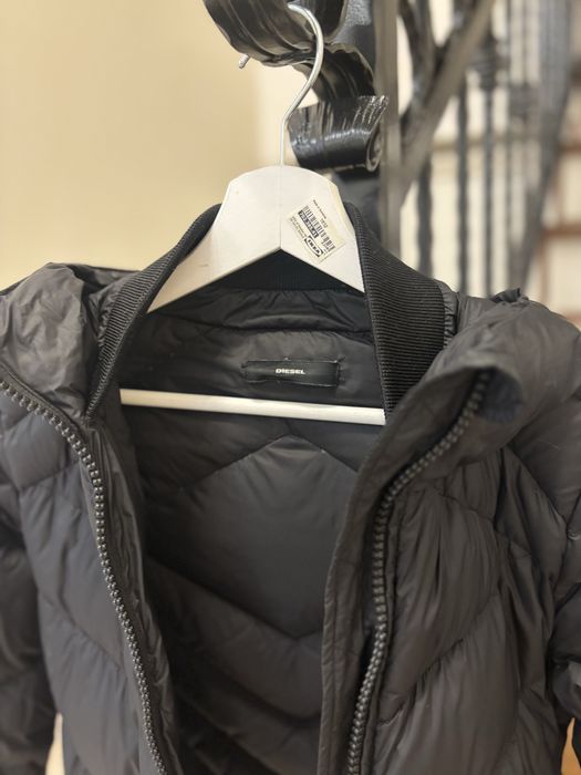Diesel black puffer jacket with hood