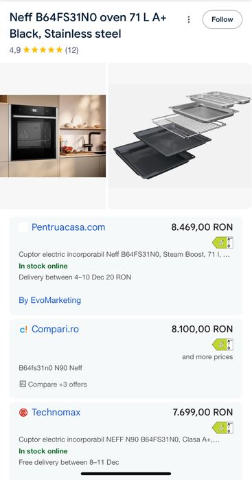 Cuptor electric incorporabil Neff B64FS31N0