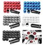 Set 20 capace ptr prezoane 17/19/21 mm negre, rosii, albastre, cromate