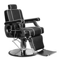 Италиански бръснарски стол Gabbiano Paulo, черен с бели кантове